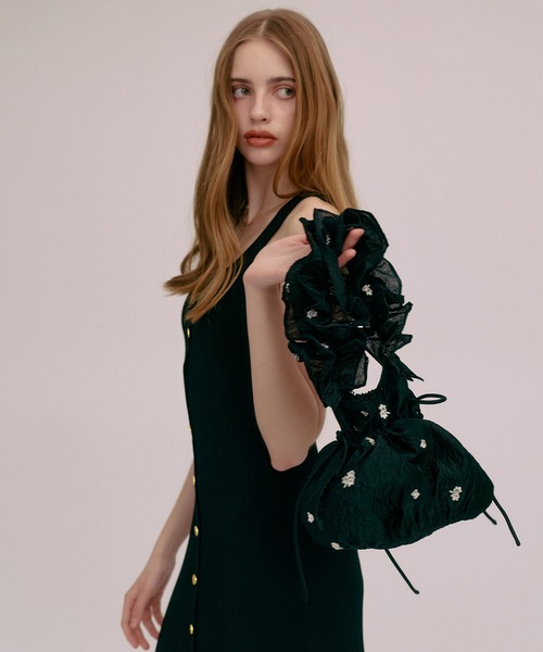 EIMY ISTOIRE(エイミーイストワール)の「GYPSOPHILE BAG(ハンドバッグ・レディース・ブラック/ホワイト・F)」の2枚目の写真