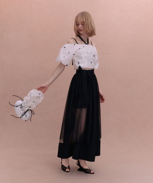 EIMY ISTOIRE(エイミーイストワール)の「GYPSOPHILE BAG(ハンドバッグ・レディース・ブラック/ホワイト・F)」の6枚目の写真