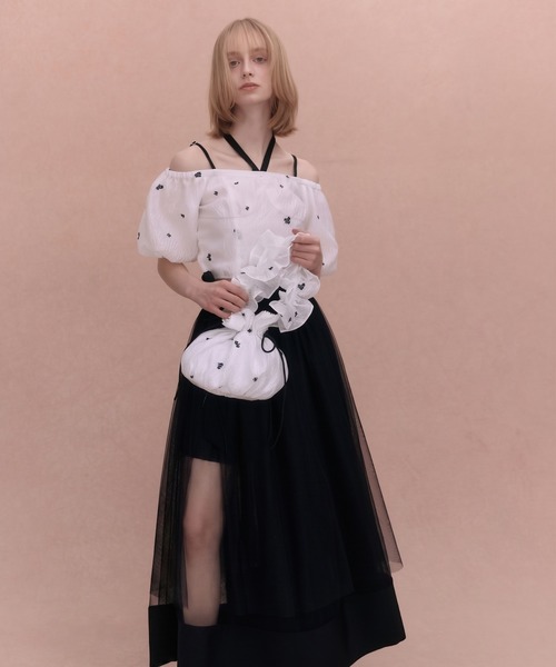 EIMY ISTOIRE(エイミーイストワール)の「GYPSOPHILE BAG(ハンドバッグ・レディース・ブラック/ホワイト・F)」の7枚目の写真