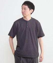 リランチェワッフルヘンリーネックTシャツ