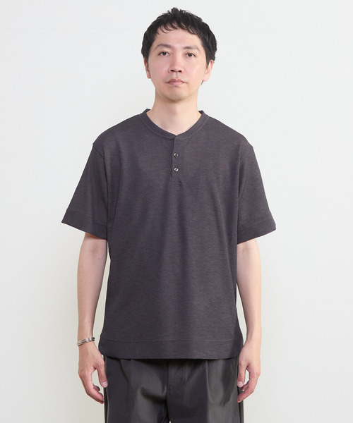 MEN'S MELROSE(メンズメルローズ)の「リランチェワッフルヘンリーネックTシャツ(Tシャツ/カットソー・メンズ・ネイビー/チャコールグレー/ライトグレー・3/4/2)」の4枚目の写真