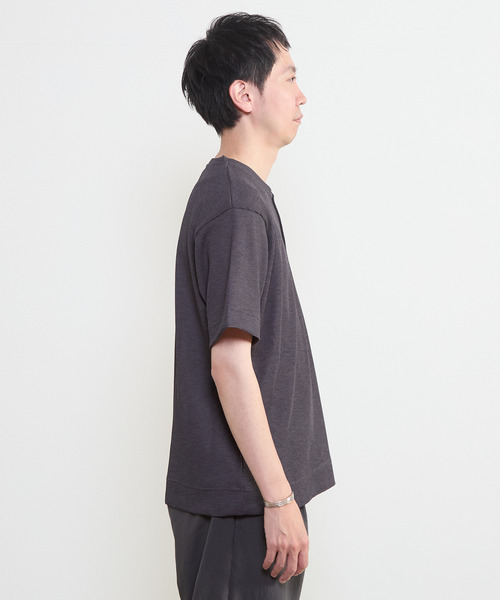 MEN'S MELROSE(メンズメルローズ)の「リランチェワッフルヘンリーネックTシャツ(Tシャツ/カットソー・メンズ・ネイビー/チャコールグレー/ライトグレー・3/4/2)」の7枚目の写真