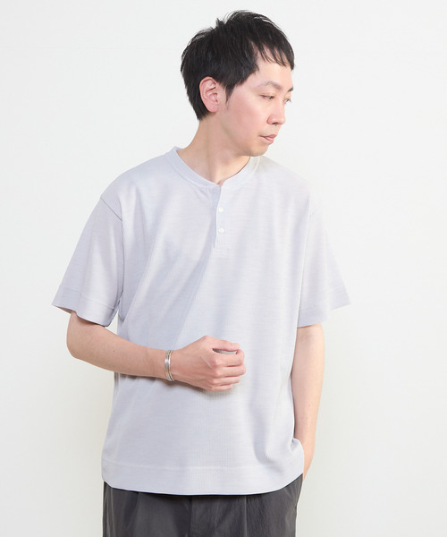 MEN'S MELROSE(メンズメルローズ)の「リランチェワッフルヘンリーネックTシャツ(Tシャツ/カットソー・メンズ・ネイビー/チャコールグレー/ライトグレー・3/4/2)」の16枚目の写真
