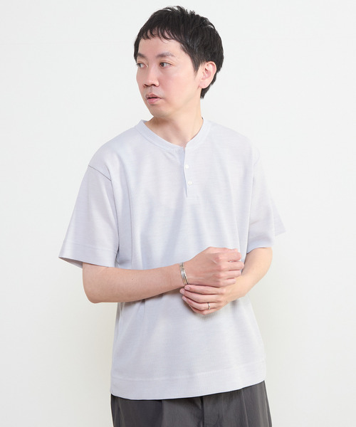 MEN'S MELROSE(メンズメルローズ)の「リランチェワッフルヘンリーネックTシャツ(Tシャツ/カットソー・メンズ・ネイビー/チャコールグレー/ライトグレー・3/4/2)」の17枚目の写真