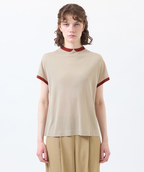 MACKINTOSH PHILOSOPHY（ﾏｯｷﾝﾄｯｼｭ ﾌｨﾛｿﾌｨｰ）の「【Cleric Collar Knit】シアードルマン（Tシャツ/カットソー・レディース・ブルー/ブラウン系その他4/ダークネイビー/ベージュ系その他・38）」の9枚目の写真