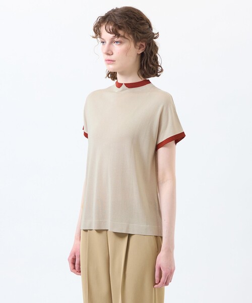 MACKINTOSH PHILOSOPHY（ﾏｯｷﾝﾄｯｼｭ ﾌｨﾛｿﾌｨｰ）の「【Cleric Collar Knit】シアードルマン（Tシャツ/カットソー・レディース・ブルー/ブラウン系その他4/ダークネイビー/ベージュ系その他・38）」の10枚目の写真