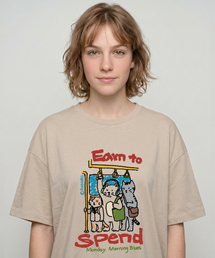 スぺンド 半袖Tシャツ ベージュ