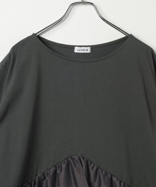 LEPSIM(レプシィム)の「ドッキングペプラムチュニック 759485(Tシャツ/カットソー・レディース・ブラック/チャコールグレー/オフホワイト・FREE)」の5枚目の写真