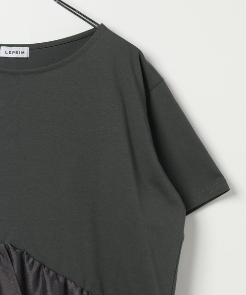 LEPSIM(レプシィム)の「ドッキングペプラムチュニック 759485(Tシャツ/カットソー・レディース・ブラック/チャコールグレー/オフホワイト・FREE)」の6枚目の写真