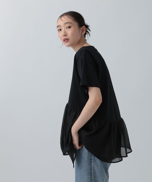 LEPSIM(レプシィム)の「ドッキングペプラムチュニック 759485(Tシャツ/カットソー・レディース・ブラック/チャコールグレー/オフホワイト・FREE)」の13枚目の写真