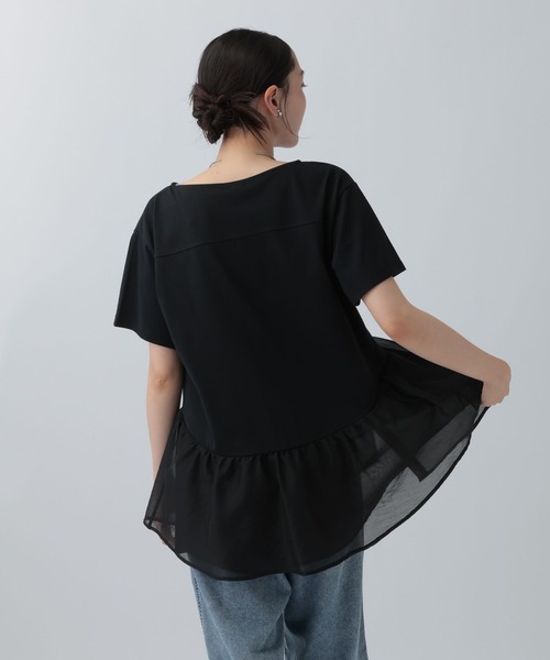 LEPSIM(レプシィム)の「ドッキングペプラムチュニック 759485(Tシャツ/カットソー・レディース・ブラック/チャコールグレー/オフホワイト・FREE)」の14枚目の写真