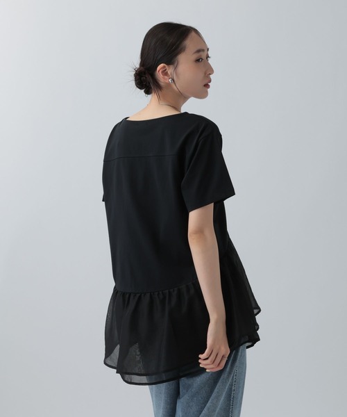 LEPSIM(レプシィム)の「ドッキングペプラムチュニック 759485(Tシャツ/カットソー・レディース・ブラック/チャコールグレー/オフホワイト・FREE)」の15枚目の写真