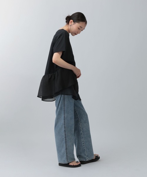 LEPSIM(レプシィム)の「ドッキングペプラムチュニック 759485(Tシャツ/カットソー・レディース・ブラック/チャコールグレー/オフホワイト・FREE)」の17枚目の写真