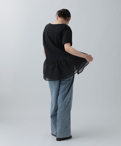 LEPSIM(レプシィム)の「ドッキングペプラムチュニック 759485(Tシャツ/カットソー・レディース・ブラック/チャコールグレー/オフホワイト・FREE)」の18枚目の写真