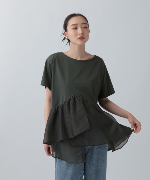 LEPSIM(レプシィム)の「ドッキングペプラムチュニック 759485(Tシャツ/カットソー・レディース・ブラック/チャコールグレー/オフホワイト・FREE)」の19枚目の写真
