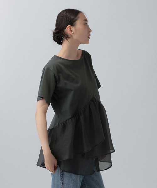 LEPSIM(レプシィム)の「ドッキングペプラムチュニック 759485(Tシャツ/カットソー・レディース・ブラック/チャコールグレー/オフホワイト・FREE)」の20枚目の写真