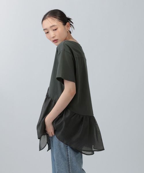 LEPSIM(レプシィム)の「ドッキングペプラムチュニック 759485(Tシャツ/カットソー・レディース・ブラック/チャコールグレー/オフホワイト・FREE)」の21枚目の写真