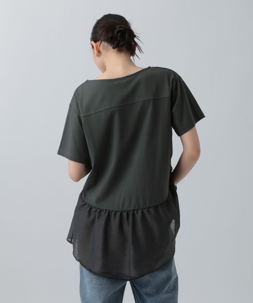 LEPSIM(レプシィム)の「ドッキングペプラムチュニック 759485(Tシャツ/カットソー・レディース・ブラック/チャコールグレー/オフホワイト・FREE)」の22枚目の写真