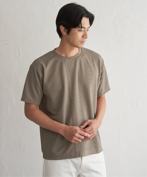 ikka(イッカ)の「【プチプラ1990円(税抜)】冷感DRYフクレジャカード切り替えTシャツ(Tシャツ/カットソー・メンズ・ホワイト/ブラック/カーキ/ネイビー/ベージュ・S/M/L/XL)」の8枚目の写真