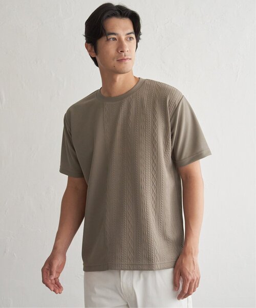ikka(イッカ)の「【プチプラ1990円(税抜)】冷感DRYフクレジャカード切り替えTシャツ(Tシャツ/カットソー・メンズ・ホワイト/ブラック/カーキ/ネイビー/ベージュ・S/M/L/XL)」の7枚目の写真