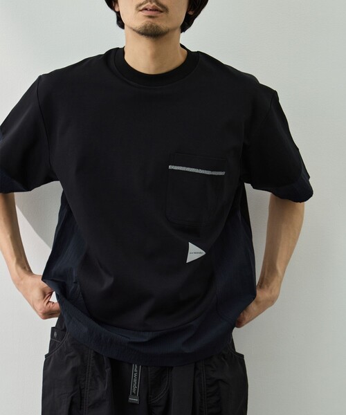 and wander（アンドワンダー）の「【and wander/アンドワンダー】combi SS T（Tシャツ/カットソー・メンズ・ブラック/ホワイト・M/L）」の9枚目の写真