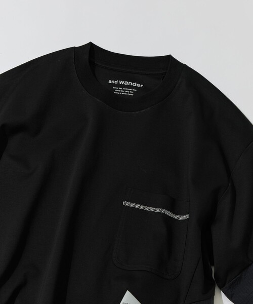 and wander（アンドワンダー）の「【and wander/アンドワンダー】combi SS T（Tシャツ/カットソー・メンズ・ブラック/ホワイト・M/L）」の4枚目の写真