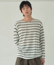 ボンダイストライプロングスリーブTシャツ_IVORY(WB6TP24)