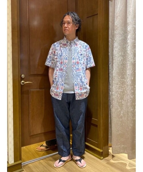 reyn spooner(レインスプーナー)の「【アメリカ建国250th記念】 Brooks Brothers × Reyn Spooner コットン/ポリエステル ボタンダウン アロハシャツ(シャツ/ブラウス・メンズ・ホワイト/ネイビー・MEDIUM/LARGE/SMALL)」の9枚目の写真