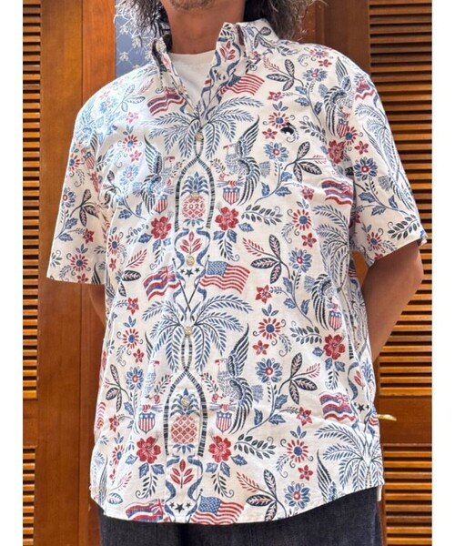 reyn spooner(レインスプーナー)の「【アメリカ建国250th記念】 Brooks Brothers × Reyn Spooner コットン/ポリエステル ボタンダウン アロハシャツ(シャツ/ブラウス・メンズ・ホワイト/ネイビー・MEDIUM/LARGE/SMALL)」の11枚目の写真