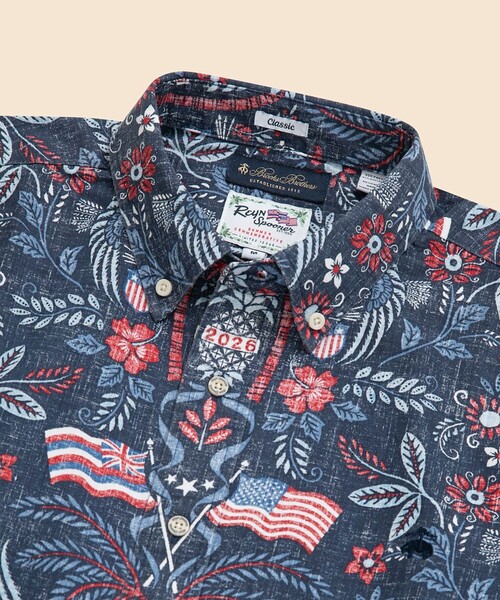 reyn spooner(レインスプーナー)の「【アメリカ建国250th記念】 Brooks Brothers × Reyn Spooner コットン/ポリエステル ボタンダウン アロハシャツ(シャツ/ブラウス・メンズ・ホワイト/ネイビー・MEDIUM/LARGE/SMALL)」の12枚目の写真