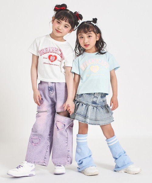 ANAP kids(アナップキッズ)の「カレッジハープリント Tシャツ(Tシャツ/カットソー・キッズ・ホワイト/ライトイエロー/クリア・110/120/130)」の6枚目の写真