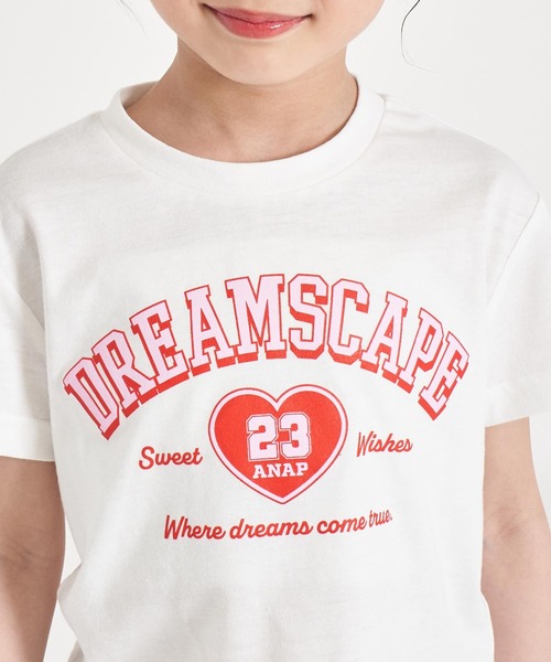 ANAP kids(アナップキッズ)の「カレッジハープリント Tシャツ(Tシャツ/カットソー・キッズ・ホワイト/ライトイエロー/クリア・110/120/130)」の9枚目の写真