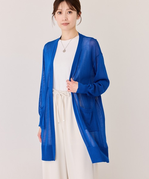 Jayro(ジャイロ)の「接触冷感シアーカーディガン(カーディガン/ボレロ・レディース・ライトグレー/ブラック/ホワイト系その他/ブルー・M)」の1枚目の写真