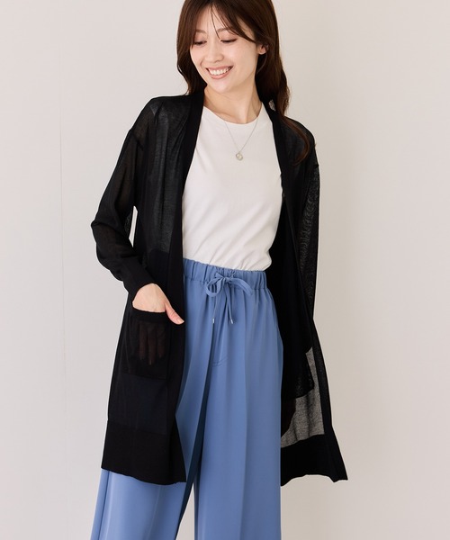 Jayro(ジャイロ)の「接触冷感シアーカーディガン(カーディガン/ボレロ・レディース・ライトグレー/ブラック/ホワイト系その他/ブルー・M)」の5枚目の写真