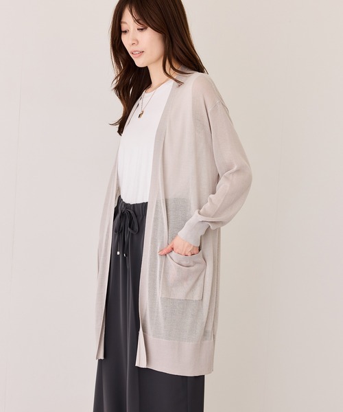 Jayro(ジャイロ)の「接触冷感シアーカーディガン(カーディガン/ボレロ・レディース・ライトグレー/ブラック/ホワイト系その他/ブルー・M)」の15枚目の写真