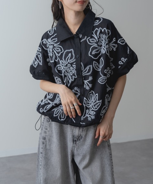 refinedworks(リファインドワークス)の「【refinedworks】贅沢 カットワーク 刺繍 ブラウス(シャツ/ブラウス・レディース・ブラック/ホワイト・FREE)」の1枚目の写真
