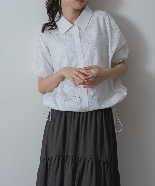 refinedworks(リファインドワークス)の「【refinedworks】贅沢 カットワーク 刺繍 ブラウス(シャツ/ブラウス・レディース・ブラック/ホワイト・FREE)」の6枚目の写真