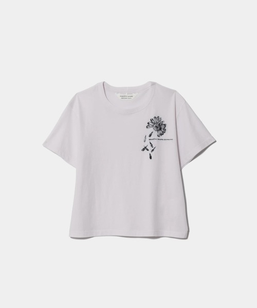 beautiful people（ビューティフルピープル）の「【beautiful people/ビューティフルピープル】ELS cotton jersey embroidery kids T/Tシャツ/刺繍（Tシャツ/カットソー・レディース・ネイビー/ラベンダー・140）」の2枚目の写真