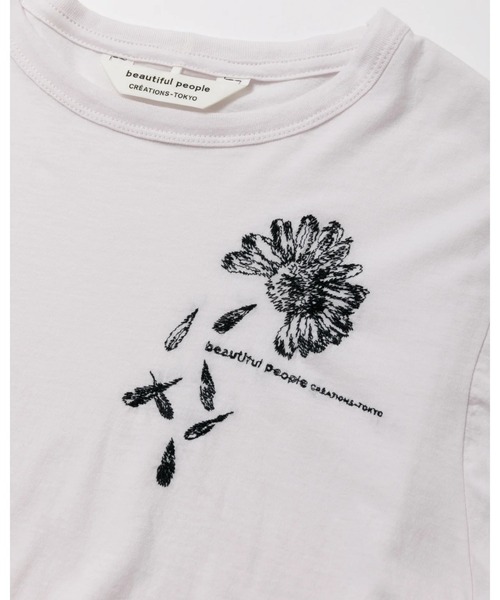 beautiful people（ビューティフルピープル）の「【beautiful people/ビューティフルピープル】ELS cotton jersey embroidery kids T/Tシャツ/刺繍（Tシャツ/カットソー・レディース・ネイビー/ラベンダー・140）」の7枚目の写真