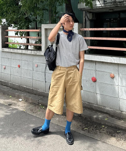 INTEMPOMOOD(インテンポムード)の「カーペンターコットンバミューダパンツ : 2カラー(その他パンツ・レディース・ベージュ/ブラック・LARGE/MEDIUM/X-LARGE)」の3枚目の写真
