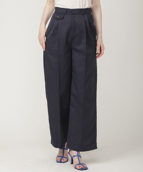 SWINGLE(スウィングル)の「ワイドチノパンツ(その他パンツ・レディース・ネイビー/ベージュ・MEDIUM/SMALL)」の12枚目の写真