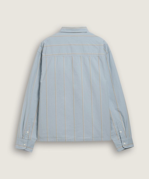 VANS(バンズ)の「ストライプ オックスフォードシャツ / Striped Straight Hem LS Oxford VN000UBGH901(シャツ/ブラウス・メンズ・ライトブルー・LARGE/MEDIUM/SMALL/X-LARGE)」の2枚目の写真