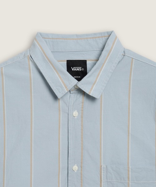 VANS(バンズ)の「ストライプ オックスフォードシャツ / Striped Straight Hem LS Oxford VN000UBGH901(シャツ/ブラウス・メンズ・ライトブルー・LARGE/MEDIUM/SMALL/X-LARGE)」の3枚目の写真