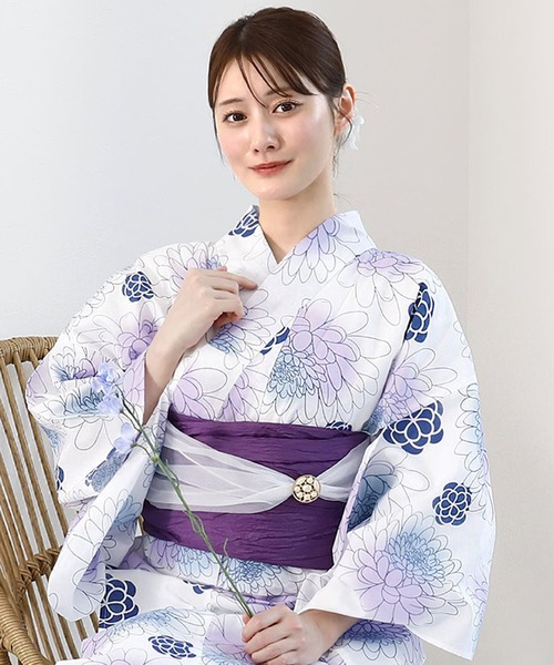 セール】1人で着られる 着付けいらず セパレート浴衣 コットン100