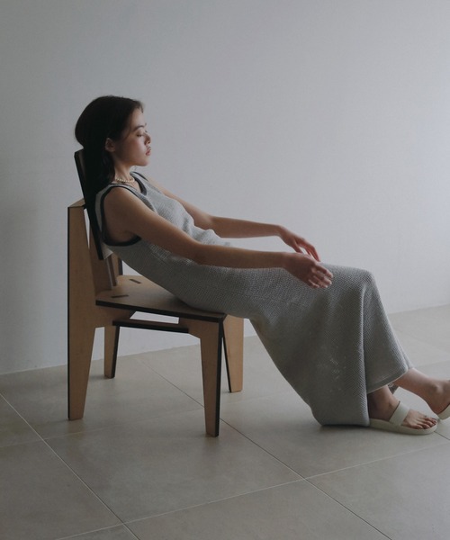 anuke（アンヌーク）の「Mesh Bicolor Onepiece（ワンピース・レディース・ブルー系その他/ネイビー・36inch/38inch）」の2枚目の写真