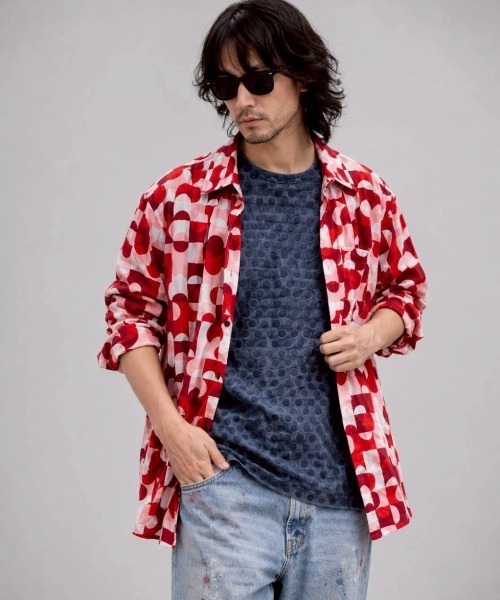 KAMINARI_TOKIO(カミナリトキオ)の「マルチプリントシャツ(シャツ/ブラウス・レディース・レッド/フューシャピンク/ブラウン/ブラック/ピンク・FREE)」の16枚目の写真