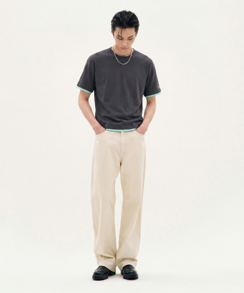 PROCESS(プロセス)の「Layered crop tee - Charcoal(Tシャツ/カットソー・メンズ・ダークグレー・FREE)」の2枚目の写真
