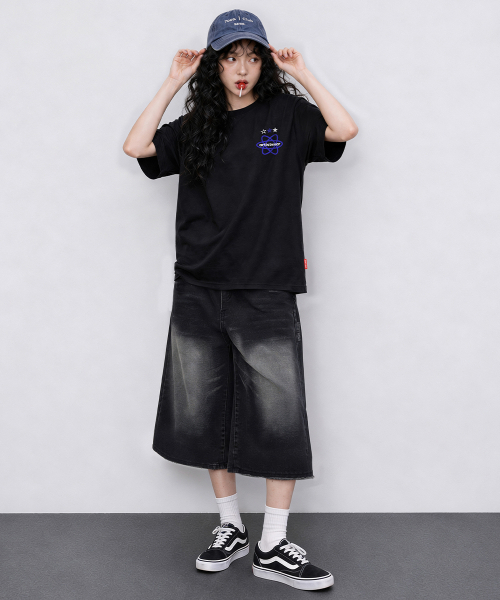 ARTISTWEAR（アーティストウェア）の「[ATW] アトムスター 半袖Tシャツ - 2COLOR（Tシャツ/カットソー・レディース・ブラック/ホワイト・XXXX-LARGE/XX-LARGE/X-LARGE/LARGE/MEDIUM/SMALL）」の4枚目の写真