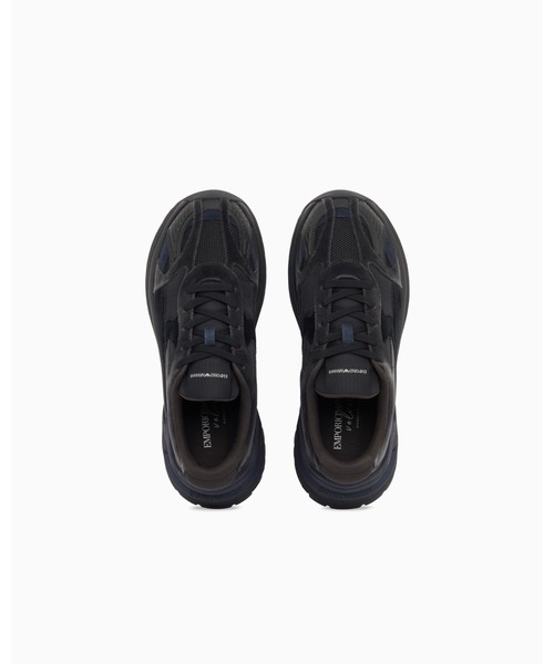 EMPORIO ARMANI（エンポリオアルマーニ）の「【エンポリオ アルマーニ】メッシュ＆スエード チャンキーソール スニーカー（スニーカー・メンズ・ブラック系その他・7.5/8/7/6.5/8.5/9）」の4枚目の写真