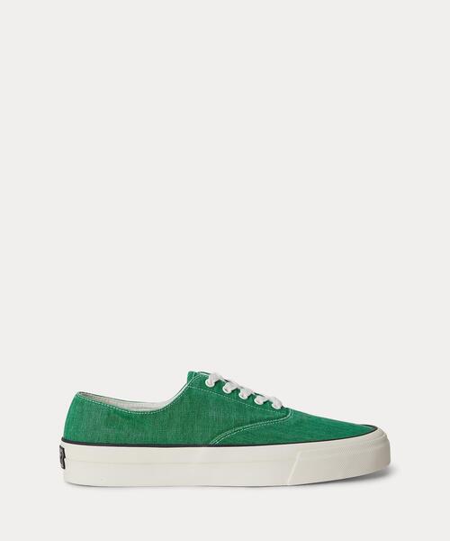POLO RALPH LAUREN(ポロ ラルフ ローレン)の「Keaton ウォッシュド キャンバス スニーカー(スニーカー・メンズ・グリーン・9D/9.5D/8.5D/8D)」の1枚目の写真